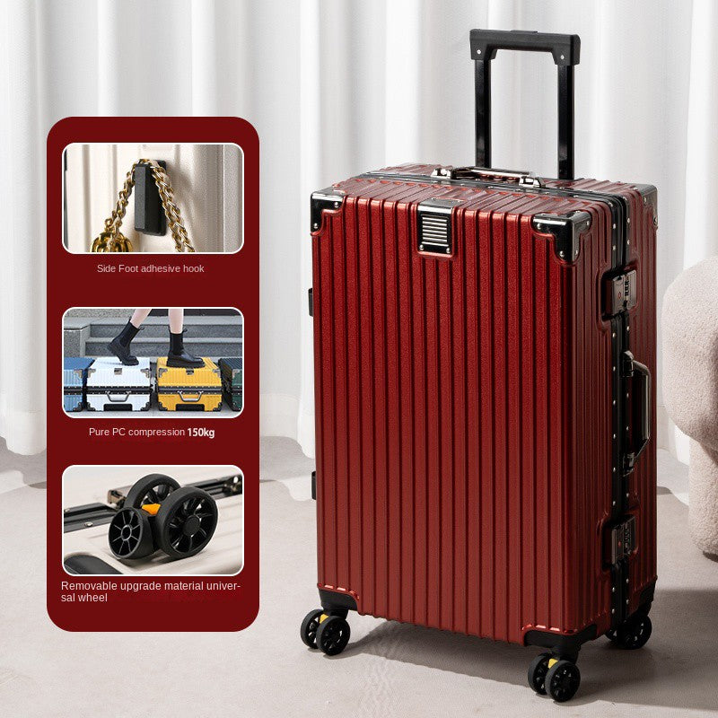 Mala de Viagem Nova com Estrutura de Alumínio 20/22/24/26/28 Polegadas, Mala de Rodinhas para Estudantes, Material Resistente de PC, Grande Capacidade