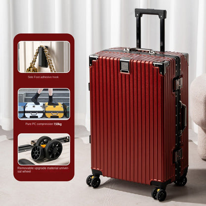 Mala de Viagem Nova com Estrutura de Alumínio 20/22/24/26/28 Polegadas, Mala de Rodinhas para Estudantes, Material Resistente de PC, Grande Capacidade