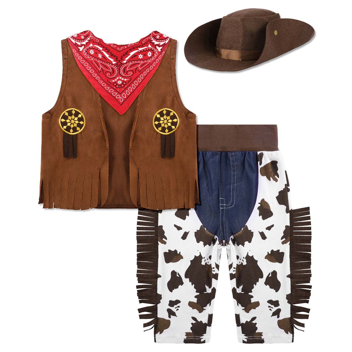 Kid Boys Cowboy Costume Children Western Cowboy Costumes Purim Cosplay Halloween Event Dress Up Party Stage Performance Outfits