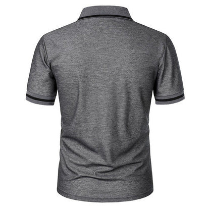 New Men's Short Sleeve Polo Shirts Solid Color Casual T-shirt Summer Trendy Breathable Loose Basic Splice Top Pockets Men Shirts