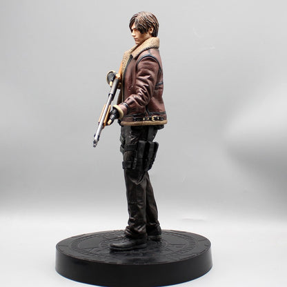 33cm Leon Zombie Hunter Couro Leon Anime Figura Coleção Meninos Modelo de Ação Boneca Decoração de Mesa Gk Grande Estátua Brinquedos Presentes