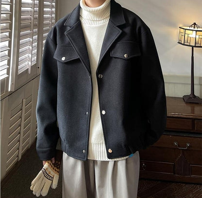 Men's Plus Size Winter Coat 3XL 5XL 300lbs Heavy Thick Wool Blend Trench Coat Vintage British Style Casual Pilot Jacket