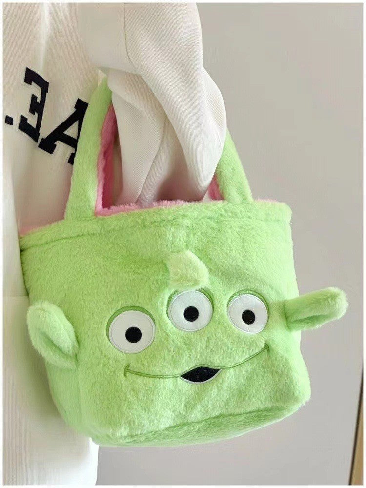 Disney Winnie Bear Turn Into Tigger Plush Handbag Cartoon Reversible Lotso Change To Alien Plush Doll Bag Xmas Women Girls Gift