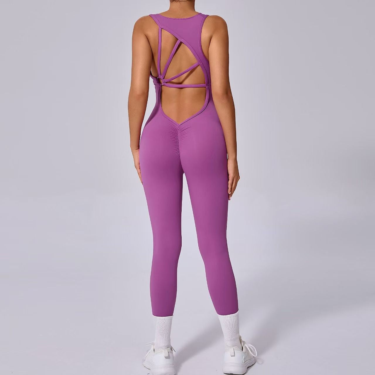 Sportswear Woman Gym Fitness Overalls Sporty Jumpsuit Women NEW Sport Set Women Yoga Clothes One Piece Outfit Purple Red