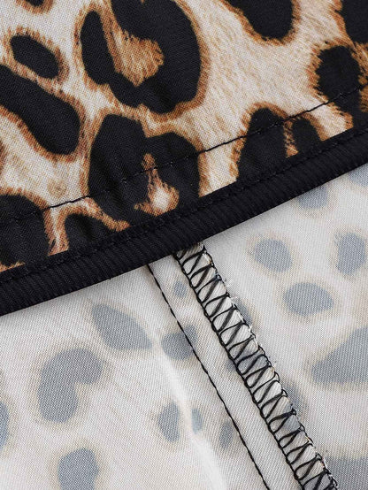 UNIZERA Leopard Satin with Belt High Waisted Trousers Wide Leg Pants Women's Clothing 2025 Summer New Arrivals Casual Pants