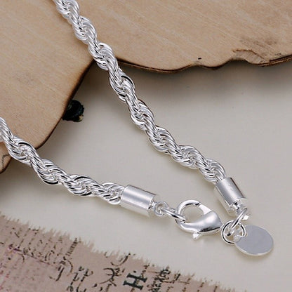 Pulseira Requintada em Prata Esterlina 925 com Corrente Sólida, Amuleto da Moda, Feminino e Masculino, Joias para Casamento, Modelos Lindos e Simples