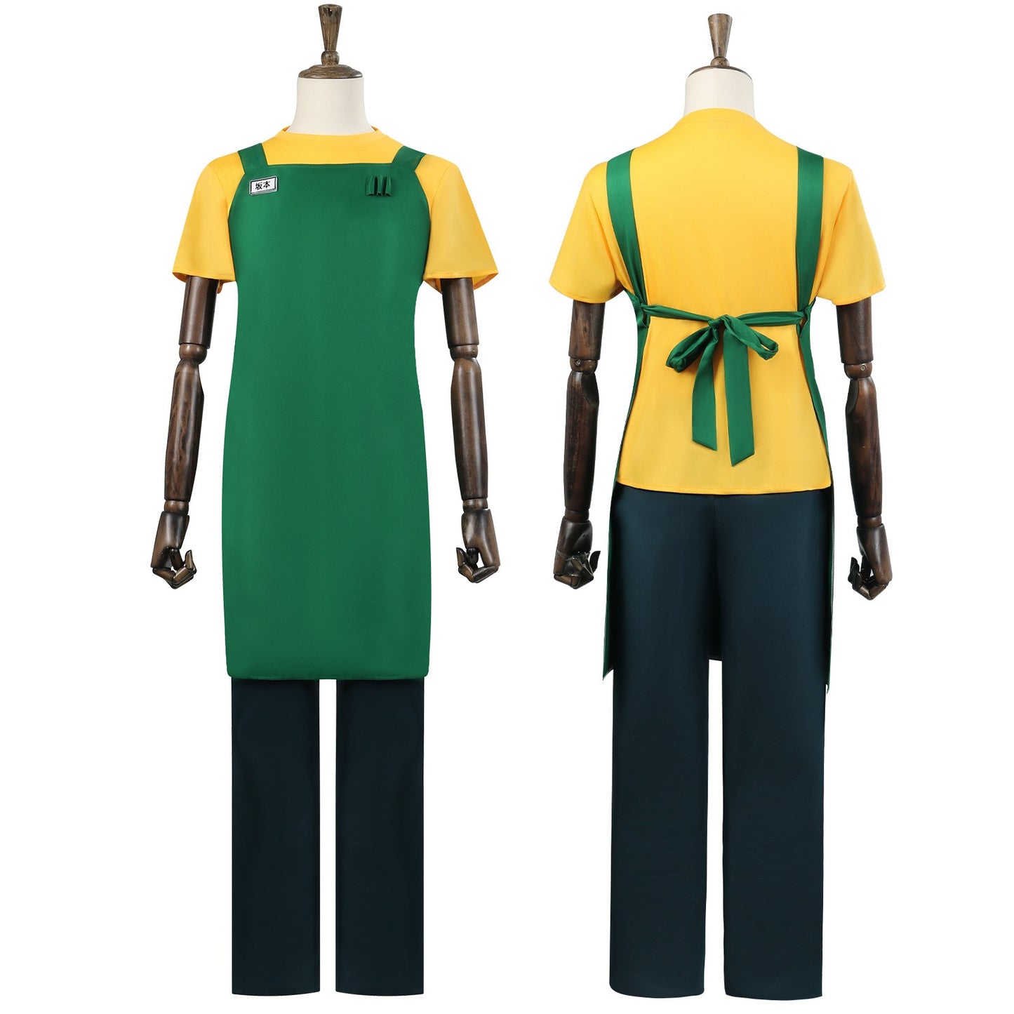 Anime Sakamoto Days Taro Sakamoto Cosplay Costume Yellow Retired T-Shirt Green Apron Glasses Halloween Party Suit For Men