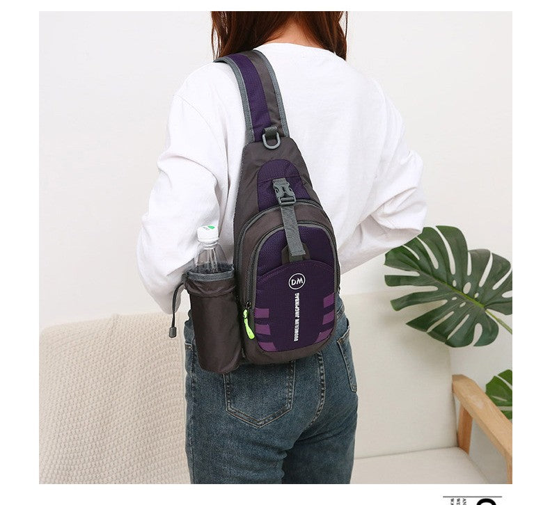 Men's Casual Crossbody Bag Unisex Outdoor Water Bottle Shoulder Bag Multi-functional Travel Waist Bag Fashion Men's Chest Bag Ox