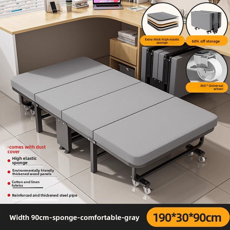 Cama dobrável, cama para pausa para almoço, cadeira para soneca, cama de acampamento portátil doméstica com tábua rígida para acompanhante.