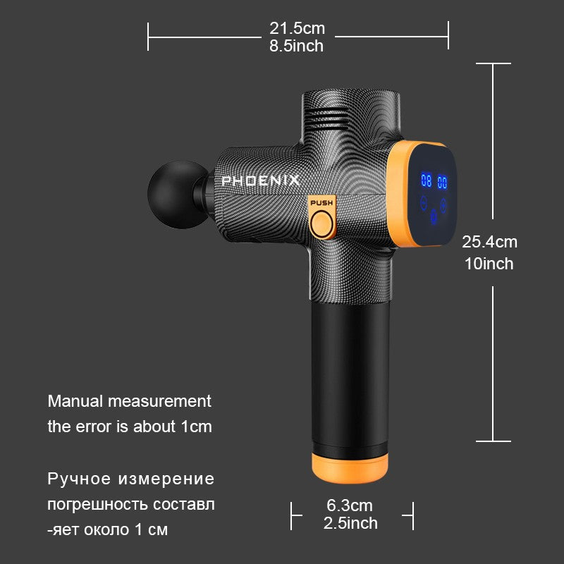 Phoenix A2 Massage Gun Relaxamento Muscular Massageador de Tecido Profundo Vibrador Dinâmico Costas Portátil de Mão Display Pistola de Fáscia Massagem