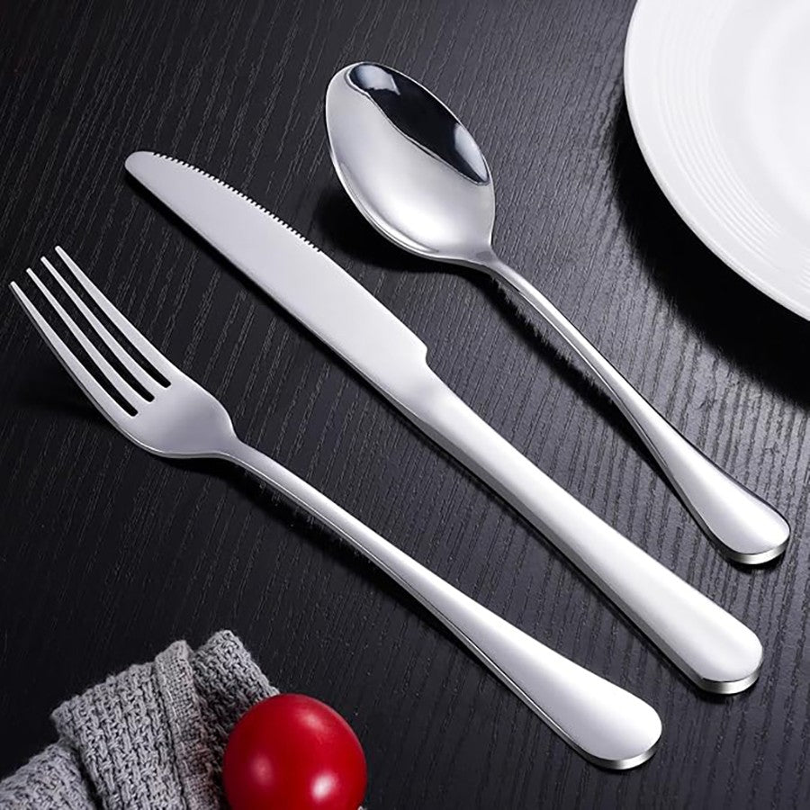Conjunto de Talheres de 60 Peças para 12 Pessoas, Conjunto de Talheres de Aço Inoxidável Polido Espelhado Inclui Garfos, Colheres e Facas