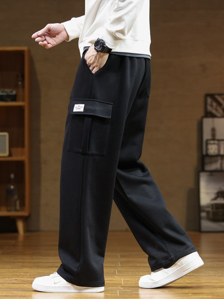 2023 Autumn New Sweatpants Men Multi-Pockets Drawstring Cotton Casual Track Pant Male Loose Straight Trousers Large Size 8XL