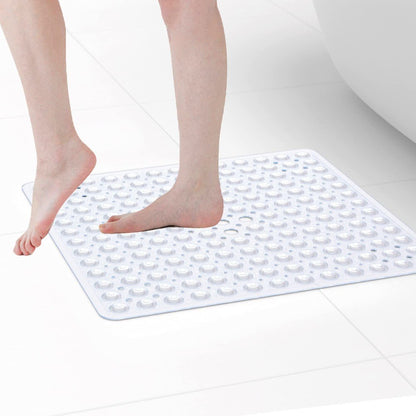 Tapete de chuveiro 53x53cm ventosa PVC antiderrapante tapete de banho quadrado para chão de chuveiro tapete de segurança antiderrapante para banheira carpete de banheiro