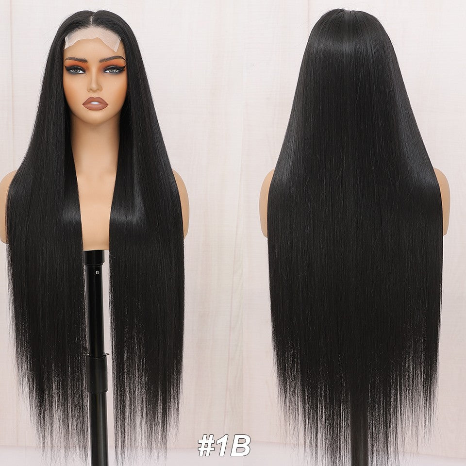 Magicae 330Grams 36Inch 4x4 Lace Front Wigs Chestnut Brown Wigs Ombre Highlight Straight Blond P27/613# High Temperature Cosplay
