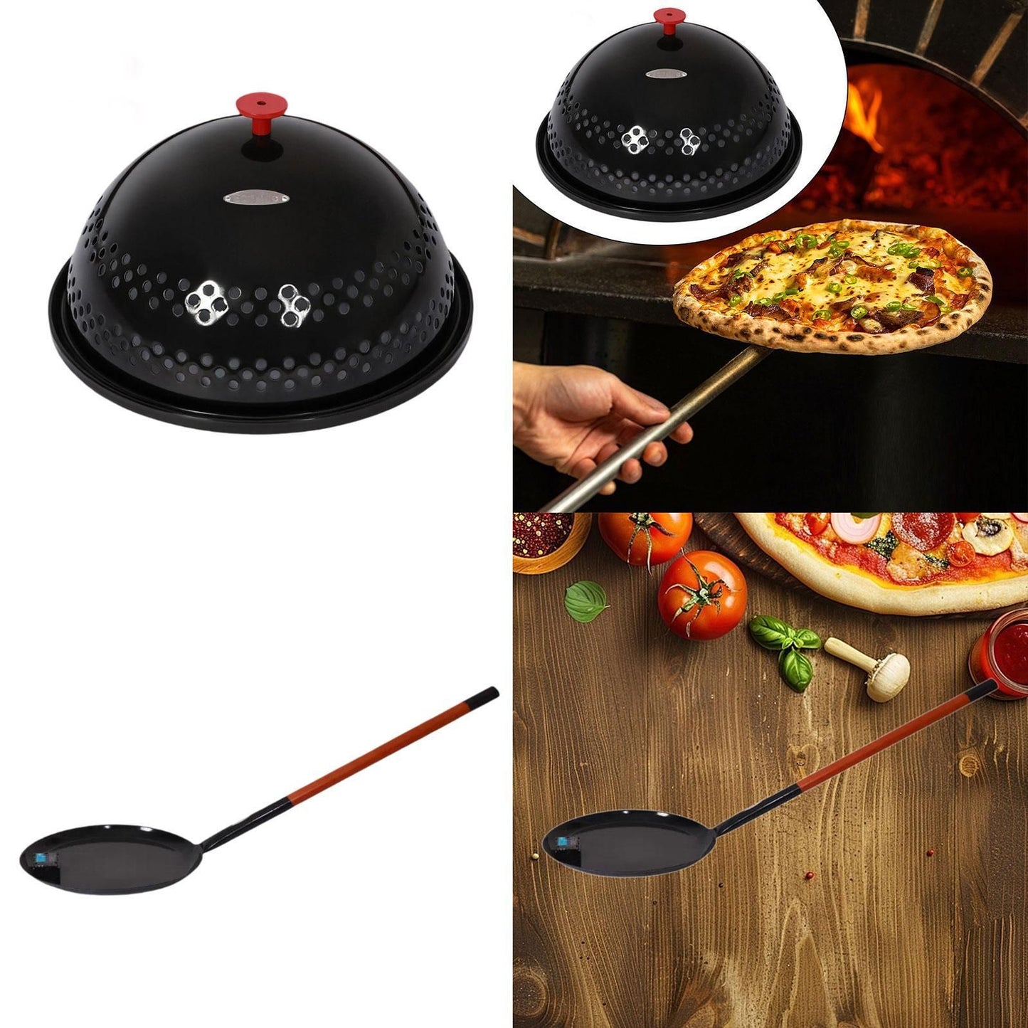 Pipoqueira Tampa Redonda Panela de Fritar Esmaltada Estoura Grãos Uso Externo Pipoqueira Premium Sem AGITAR Sem Mexer Preta