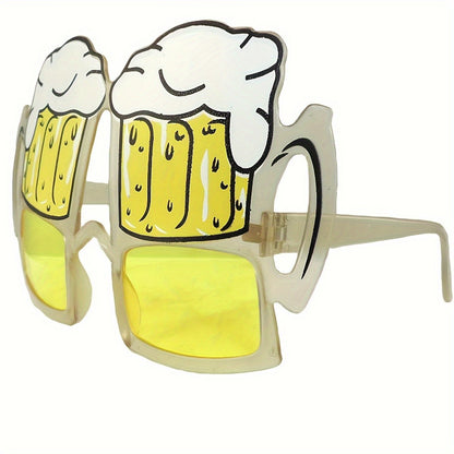 Novelty Bubble Beer Mug Glasses Plastic Durable Design - Tropical Theme Photo Booth Props for Beach Parties Bars & Bat Mitzvahs