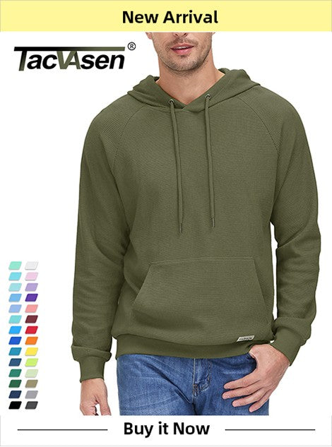 TACVASEN Winter Hooded Coats Mens Fleece Jackets Full Zip Up Multi-Pockets Fishing Hiking Climbing Outerwear Causal Parka Tops