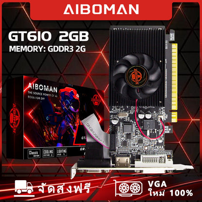 Aiboman gt610 2GB DDR3 display card 64bit VGA + HD + DVI PCI-E 2.0 GT 610