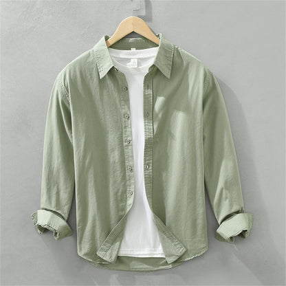 Mens long sleeve regular shirt Multi-color cotton plain shirt for Young men work tops Autumn men's clothing loose casual shirts