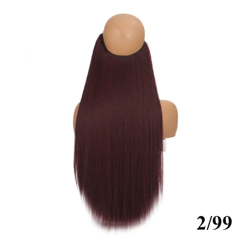 Extensão de cabelo com fio invisível (40cm 50cm 60cm) cabelo liso cabelo encaracolado uso diário adequado para todas as mulheres