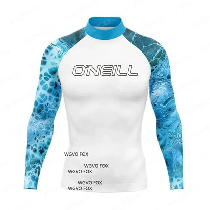 2025 Hot Men's long Sleeve Surfing Shirt Champion Rashguard For Surf Sportswear Beach UV Swimwear UPF50 Clothe