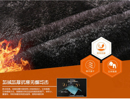 Traje de Pesca de Inverno Corta-Vento Impermeável Soft Shell Masculino Tamanhos Grandes com Capuz Acolchoado de Veludo Quente + Conjunto de Calças de Pesca para Caminhada