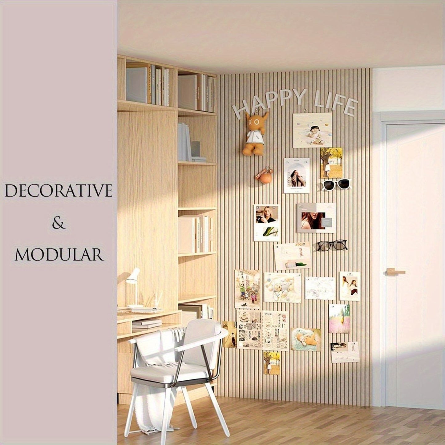 Large Bohemian Felt Wall Tiles - Round Cork Bulletin Boards, for Home and Office Decoration Wall Decor Living Room Decoration