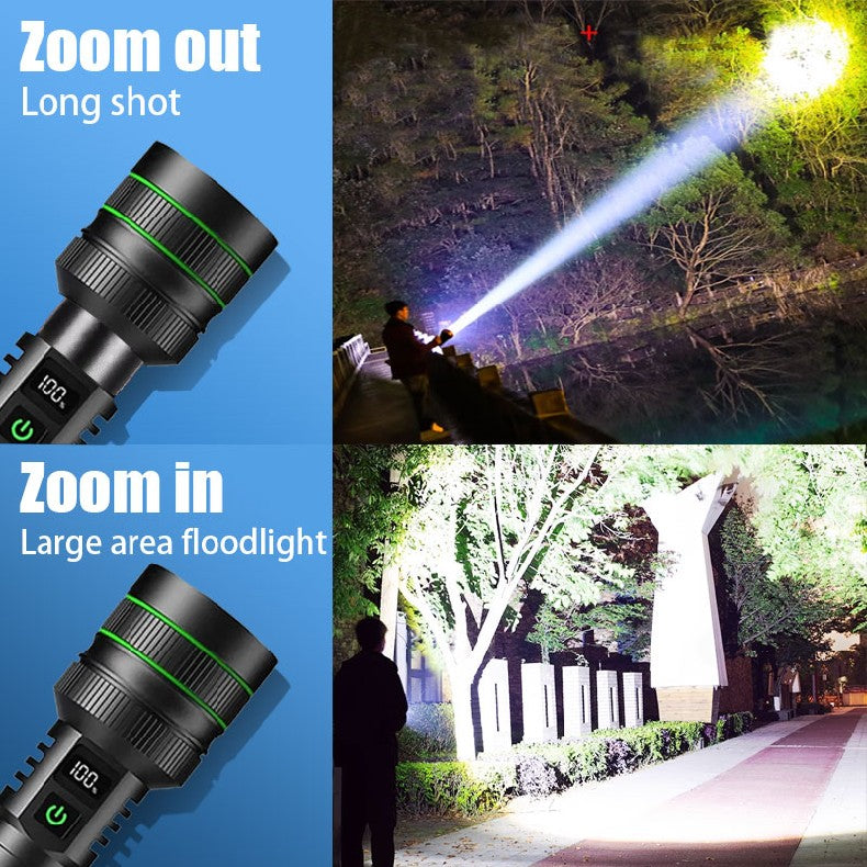 20000000LM Most Powerful LED Flashlight Rechargeable Type-c Flashlight Long Range 2000M Tactical Torch Light For Fishing Hunting