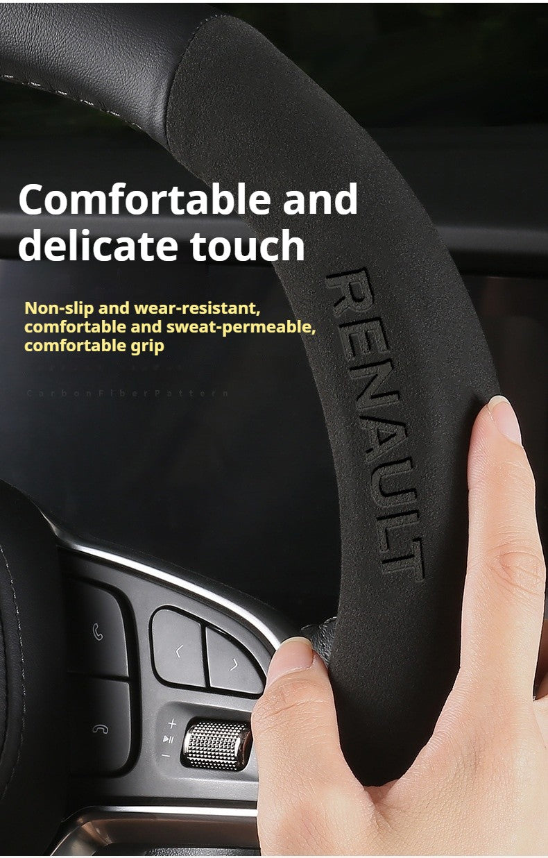 Capa de Volante de Carro em Fibra de Carbono para Renault Scenic Clio Laguna 2 3 4 5 Kangoo Fluence Megane Trafic Talisman Twingo Kaptur