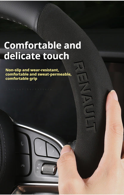 Capa de Volante de Carro em Fibra de Carbono para Renault Scenic Clio Laguna 2 3 4 5 Kangoo Fluence Megane Trafic Talisman Twingo Kaptur