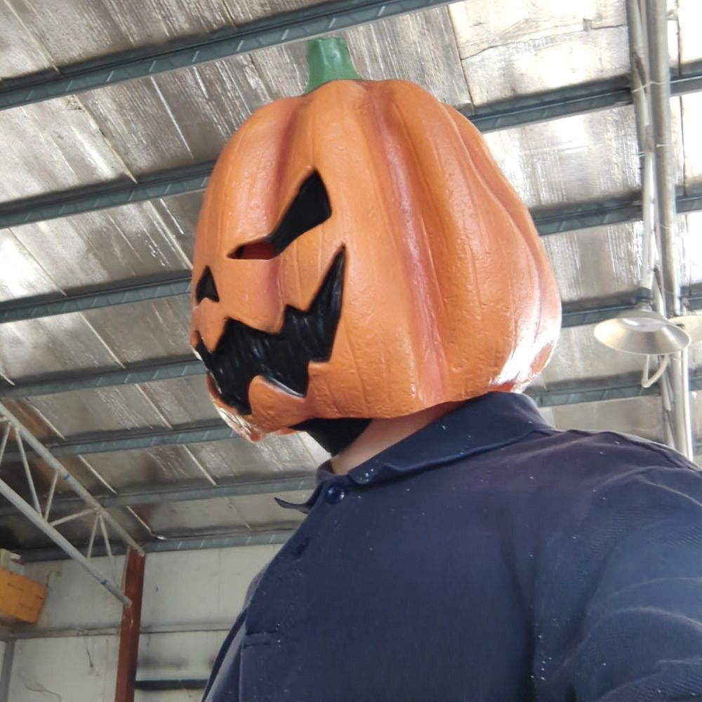 Halloween Evil Pumpkin Head Latex Mask Full Head Costume Mask for Cosplay Party Haunted House Carnival