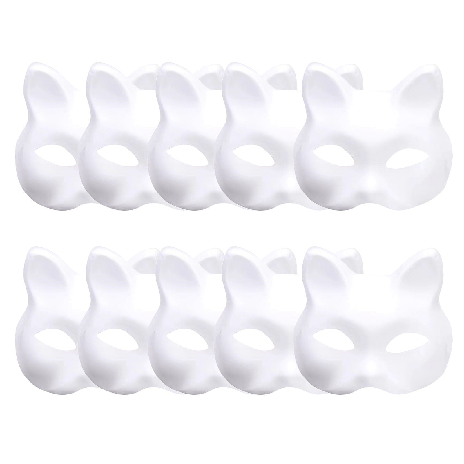 White Plastic Cat Mask, White Role-Playing Anime Party Half Costume, Diy Mask
