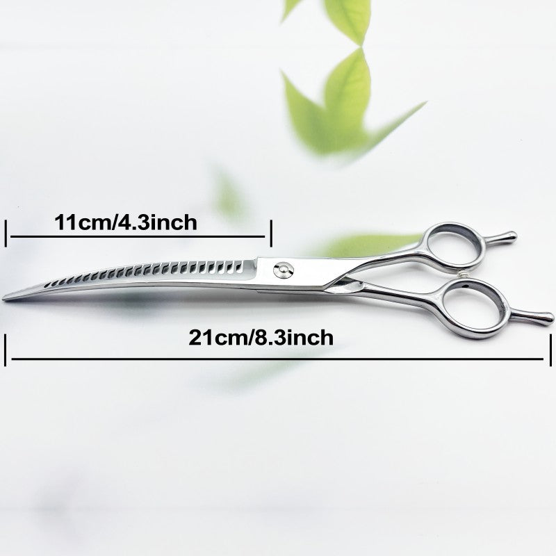 wingsbro 8 inch Pet Dog Grooming Scissors Professional Trimming Scissors Bent Scissors   Dogs Curved Scissors for Dog Beauty