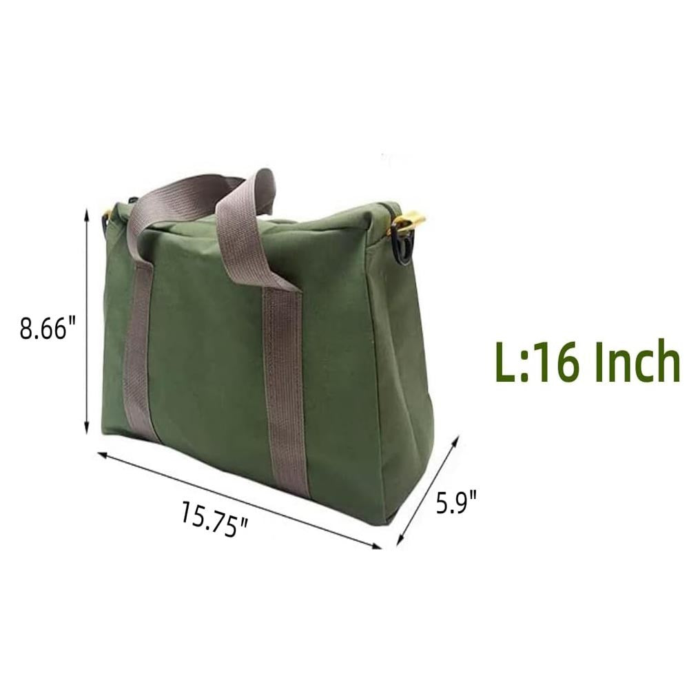 Wide Mouth Tool Bag, Canvas Tool Bag, Heavy Duty Tool Storage Bag, Large Capacity Tool Tote Bag for Electricians, Power