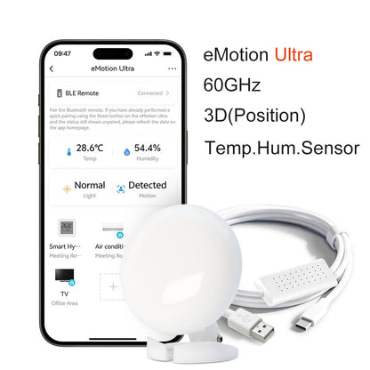 LinknLink Smart Home Bridge Sensor de Presença de Emoções, Sensor de Movimento Inteligente WiFi com Radar mmWave, IR, Funciona com Alexa e Google Home