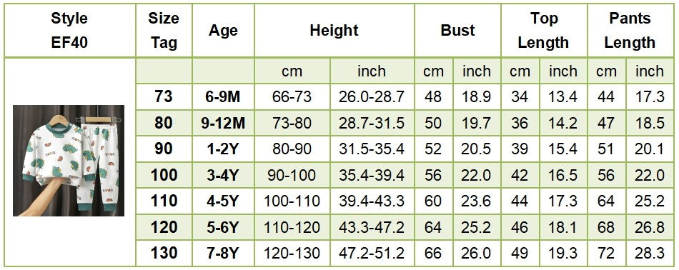 Cotton Children Pajamas Sets Unisex Soft Comfort Warm Cute Cartoon Printed Suitable Boys Girls Perfect for Autumn Winter Warmth