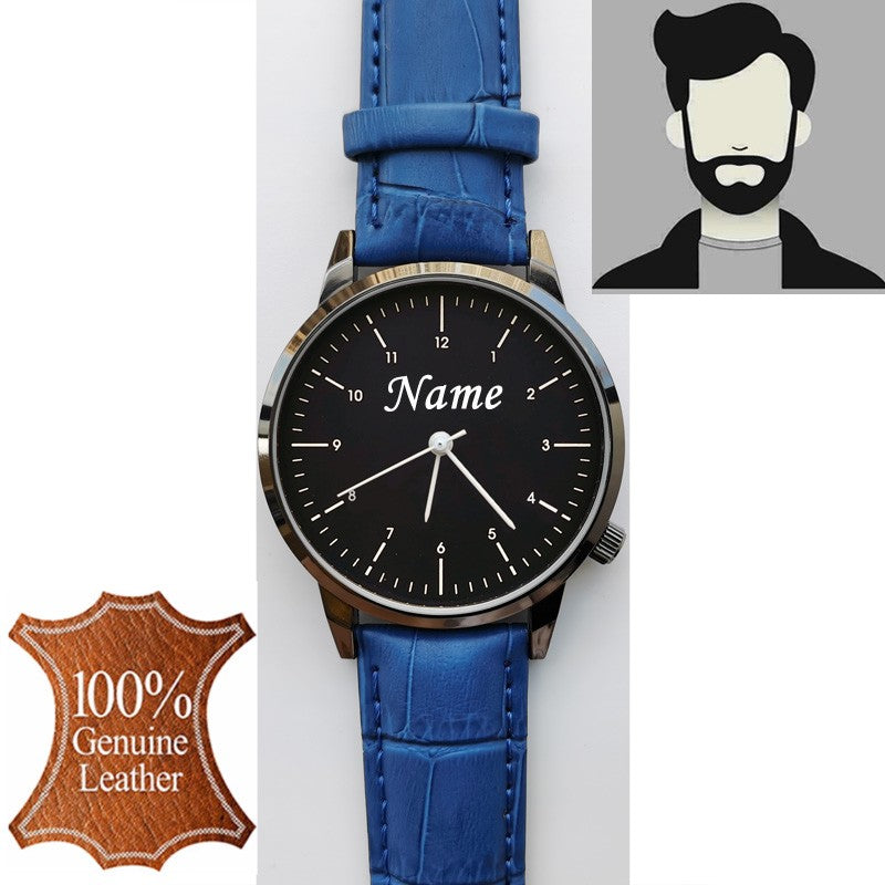 Free Personalized Engrave with Your Name Logo Text Men's Women's Mesh 3 ATM Water Resistant Wristwatch Customized Wrist Watch