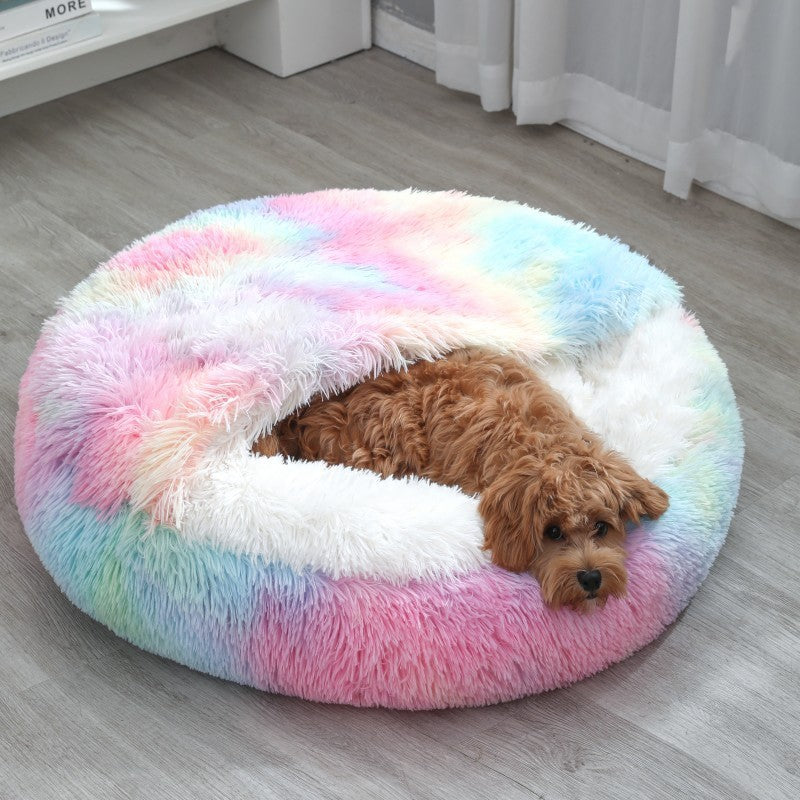 Cama Redonda para Cães, Quente de Inverno, Cama de Gato de Pelúcia, Cesto para Cães Lavável, Cama de Estimação para Cães de Pequeno, Médio e Grande Porte, Sofá para Gatos