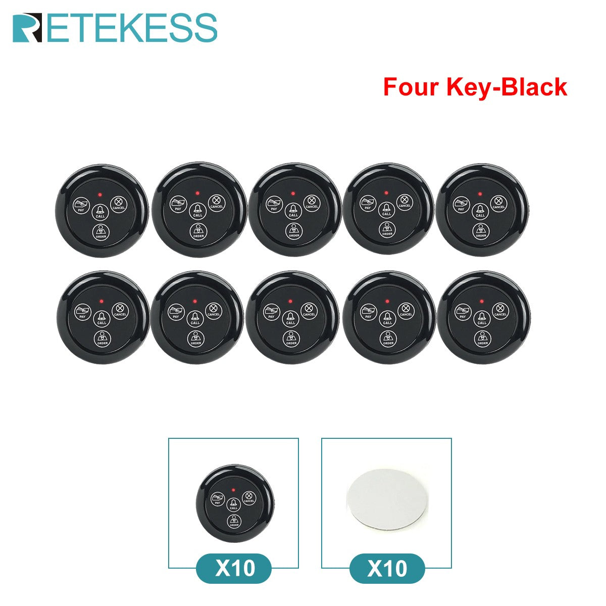 Sistema de chamada para garçons de restaurante com narguilé Retekess TD112, pager de relógio à prova d'água, botões de chamada de garçom TD032 para bar, café, clínica, hotel