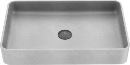 Pia de Concreto Retangular de Sobrepor para Banheiro Basilica Gothic 58,4 cm C x 35,5 cm L x 10,1 cm A em Cinza - VG04065