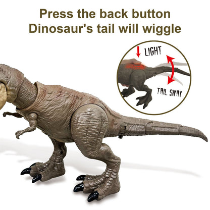 Novo Modelo Realista de Dinossauro Período Jurássico Elétrico Andando Efeito Sonoro Luz Rugindo Tiranossauro Presentes de Dinossauro para Meninos