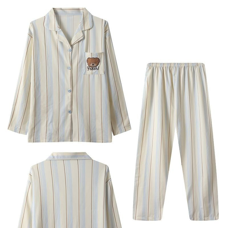 Cartoon Dog Letter Plaid Print Pajama Sets for Women Plus Size Sweet Cute Harajuku Style 2PC Set Sleepwear Autumn New Homewear