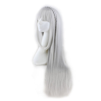 Long Straight Cosplay Sliver Gray 100 Cm Synthetic Hair Wigs
