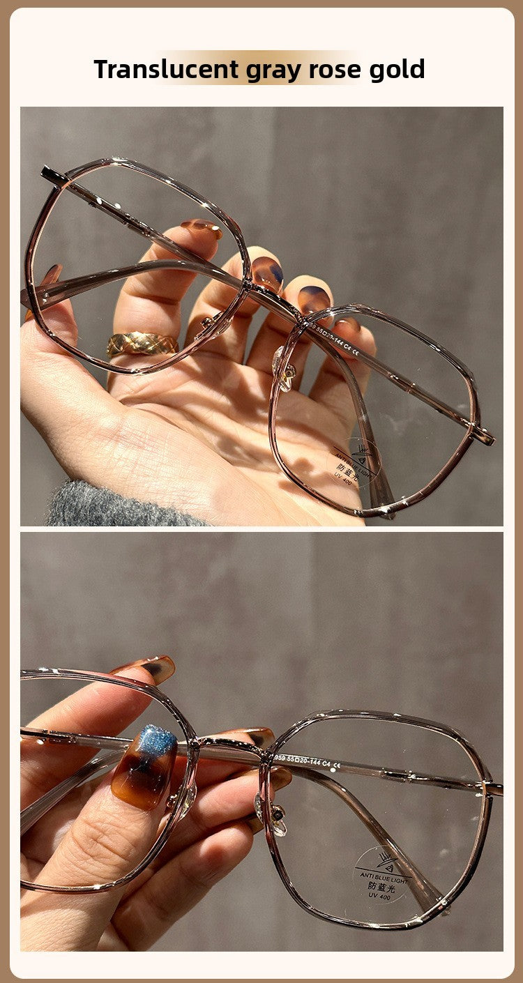 LYSON New Fashion Large Polygonal Women Reading Glasses Anti Blue Light Progressive Prescription Glasses Myopia Optical Eyewear