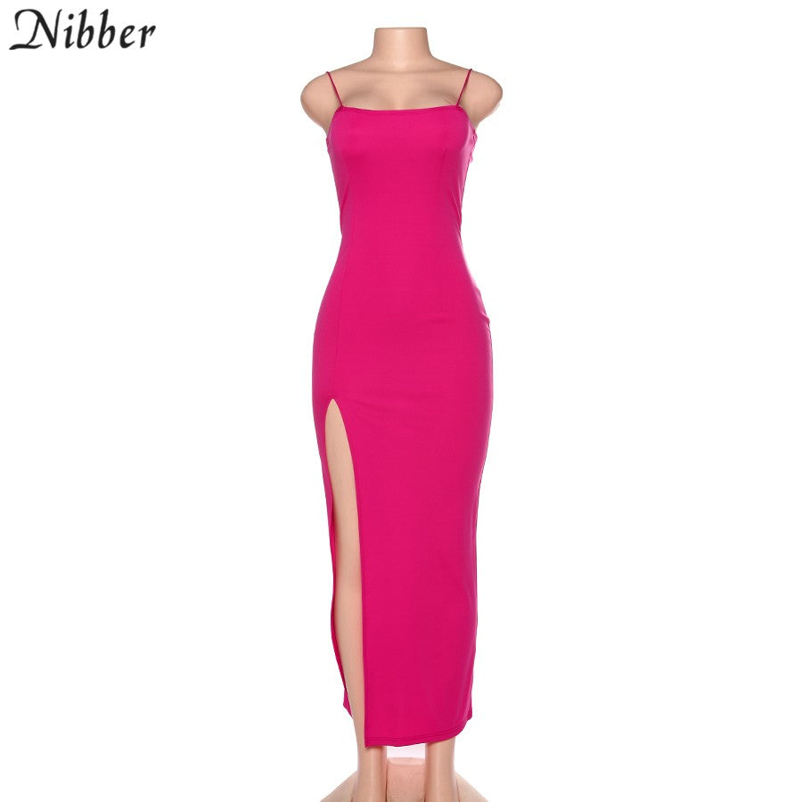 Nibber red black New year christmas party long dresses women spring Basic bodyco