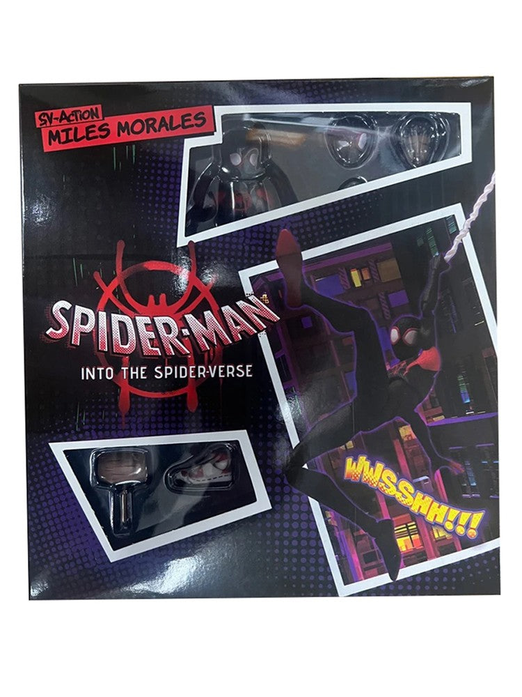 Bonecos de Ação Homem-Aranha Miles Morales 15cm Multi-Acessórios Super Herói Spiderman Estátuas Móveis Modelo Enfeites Colecionáveis