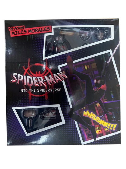 Bonecos de Ação Homem-Aranha Miles Morales 15cm Multi-Acessórios Super Herói Spiderman Estátuas Móveis Modelo Enfeites Colecionáveis