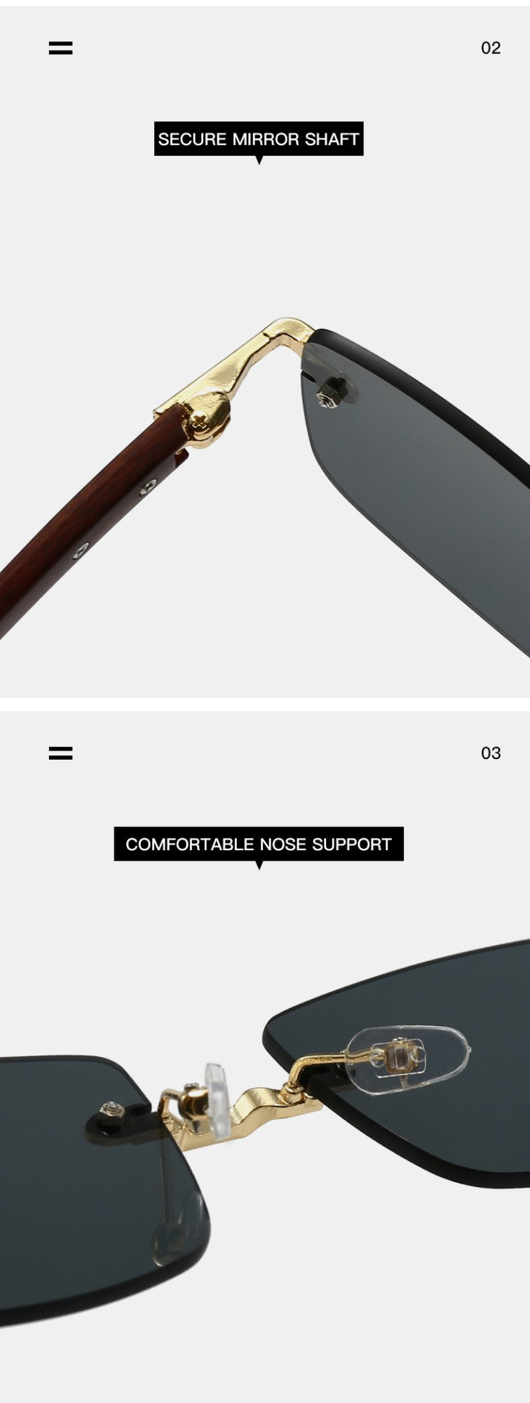 Vintage Frameless Sunglasses for Women Men Rectangle Sun Glasses Female Oval Eyewear Oculos De Sol for Male Female Eyeglasses