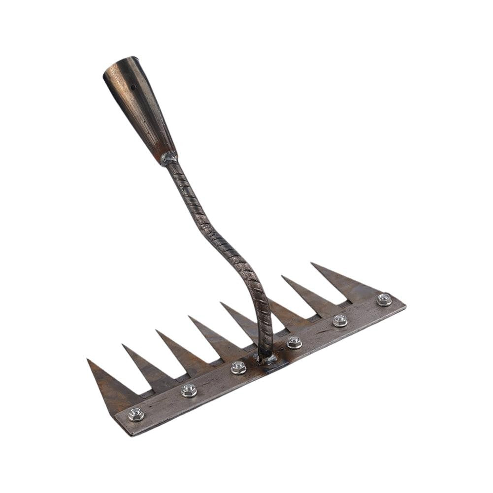 1PCS Teeth Carbon Steel Garden Hand Rake for Farm Garden Weeding Tools Scarifier Agricultural Nail Harrow Metal Harrow