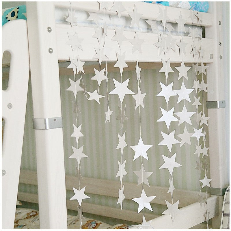 4M Paper Glitter Gold Blue Moon Star String Garland Hanging Banner Wall Party Decorations for Eid Mubarak Wedding DIY Decoration